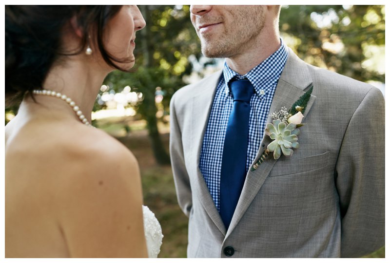 Succulent and fern boutonniere